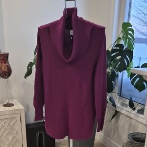 Joseph Ribkoff Magenta Cowl Neck Sweater